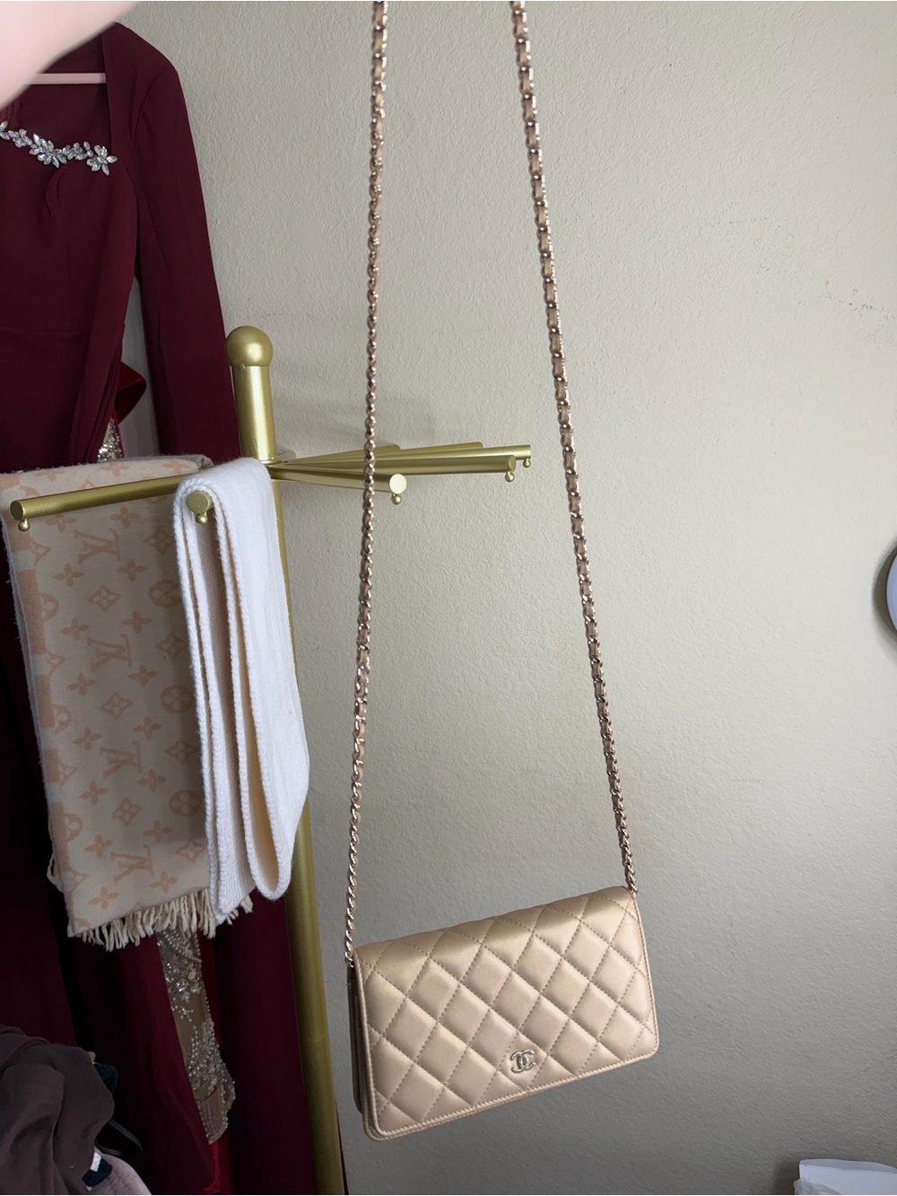 Neutral Tan Leather Wallet Interior